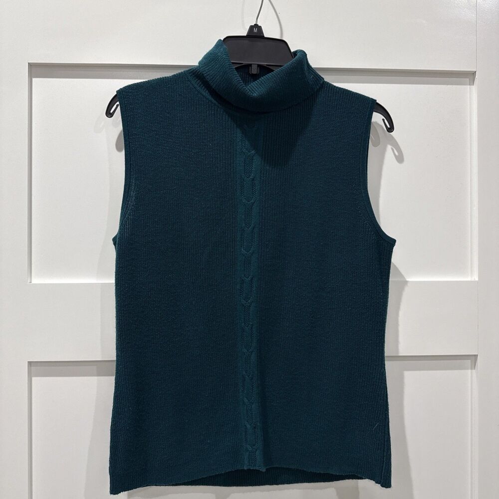 Women R.Q.T Green Textured Sweaters  Sleeveless Casual Work Size PL
